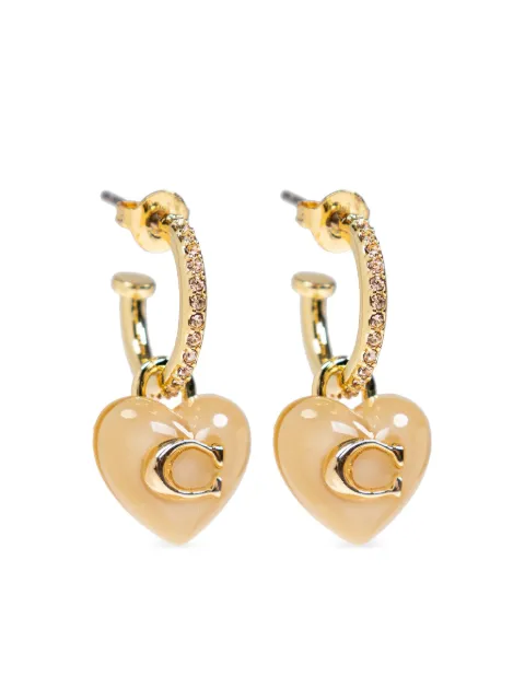 Coach heart-charm hoop earrings