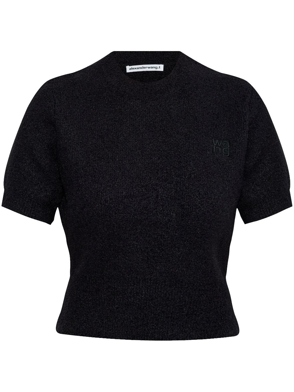 logo-embroidered knit top