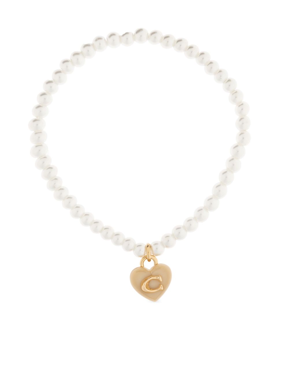 Coach Heart-charm Bracelet In White