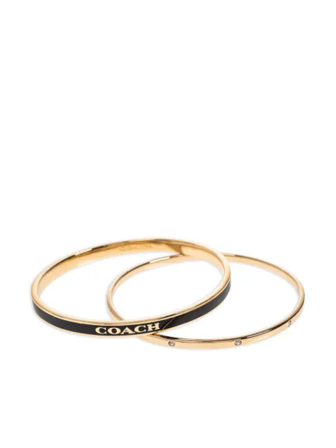 Coach crystal-embellished bracelets (set of two)