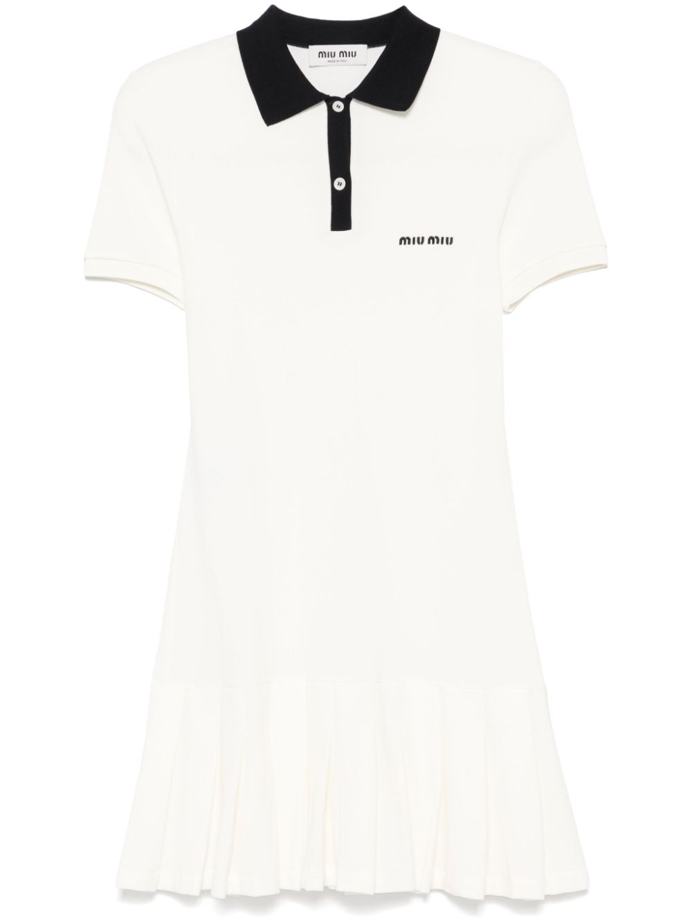 Miu Mini-jurk met geborduurd logo Wit