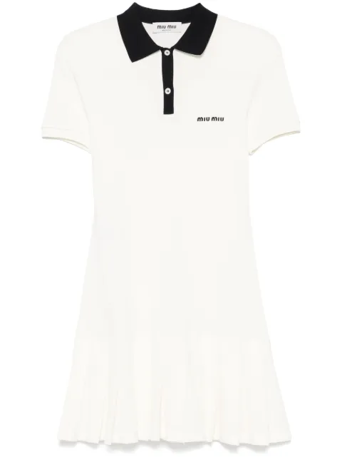 Miu Miu Minikleid mit Logo-Stickerei