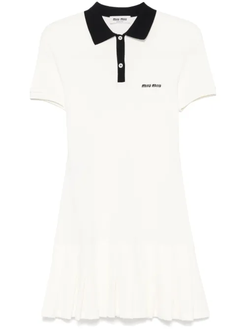 Robe courte à logo brodé - Miu Miu - Modalova