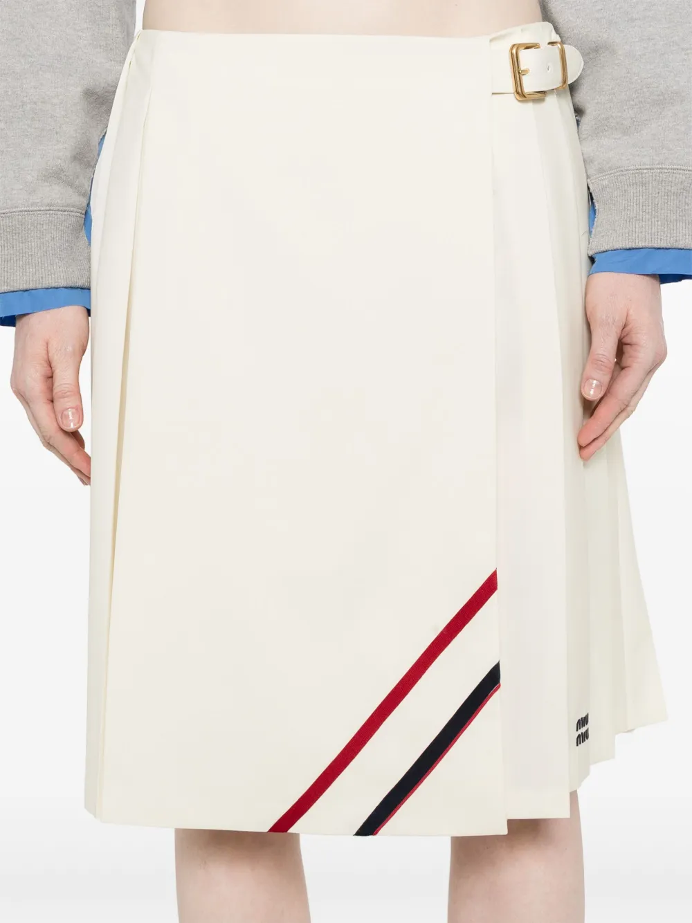 Miu Mini-plooirok Beige