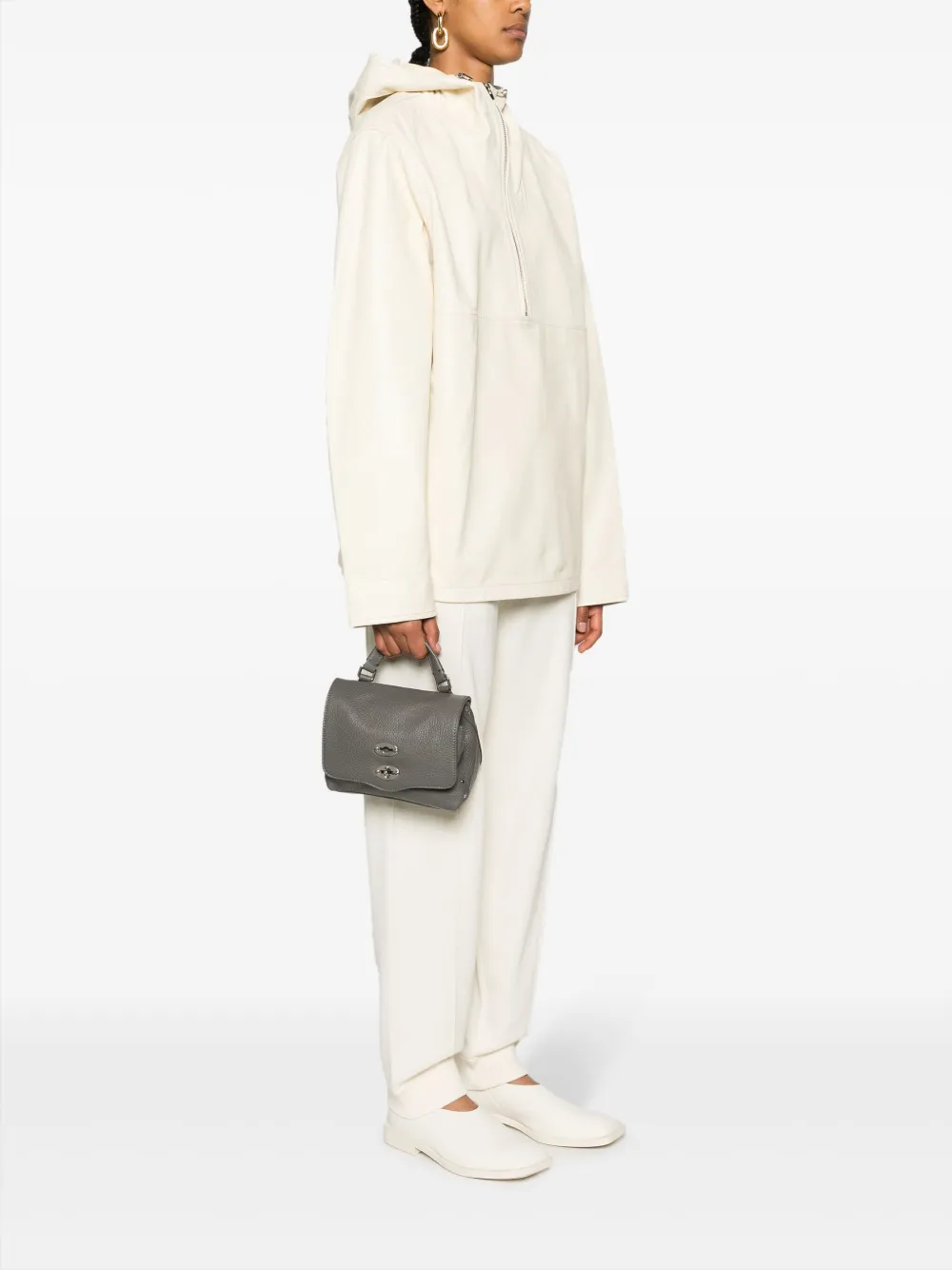 Zanellato Baby Postina leren shopper Grijs