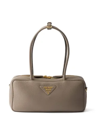 PRADA グレー レザーハンドバッグ Prada レザー ハンドバッグ | グレー | FARFETCH JP