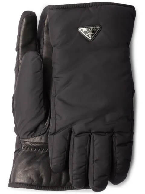 Prada Guanti con logo a triangolo