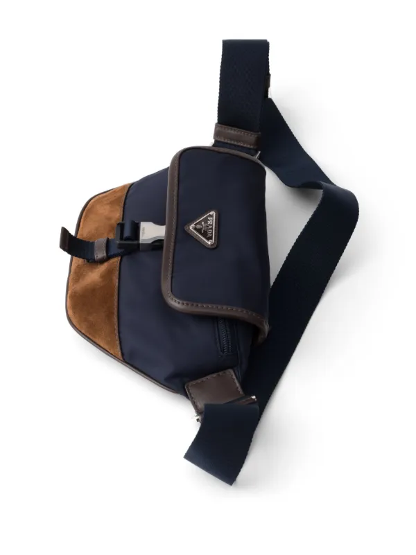 Prada triangle-enamel Belt Bag | Blue | FARFETCH