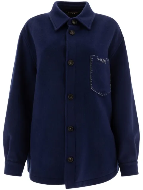 Marni logo-embroidered shirt jacket 