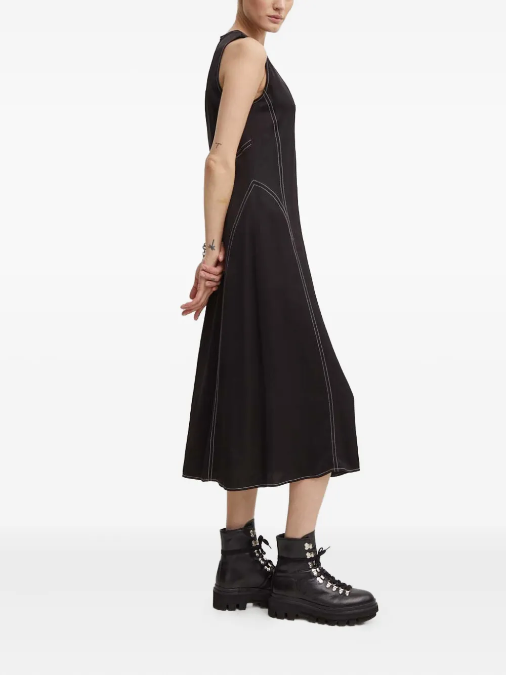 Day Birger Et Mikkelsen Becca Contrast-stitching Midi Dress In Black