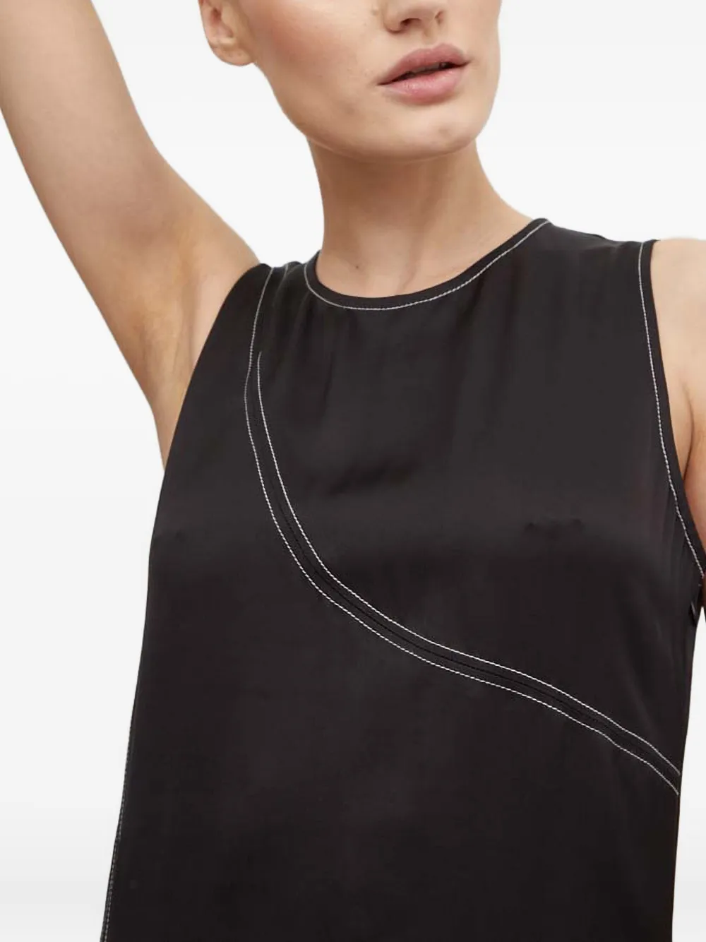 Day Birger Et Mikkelsen Becca Contrast-stitching Midi Dress In Black