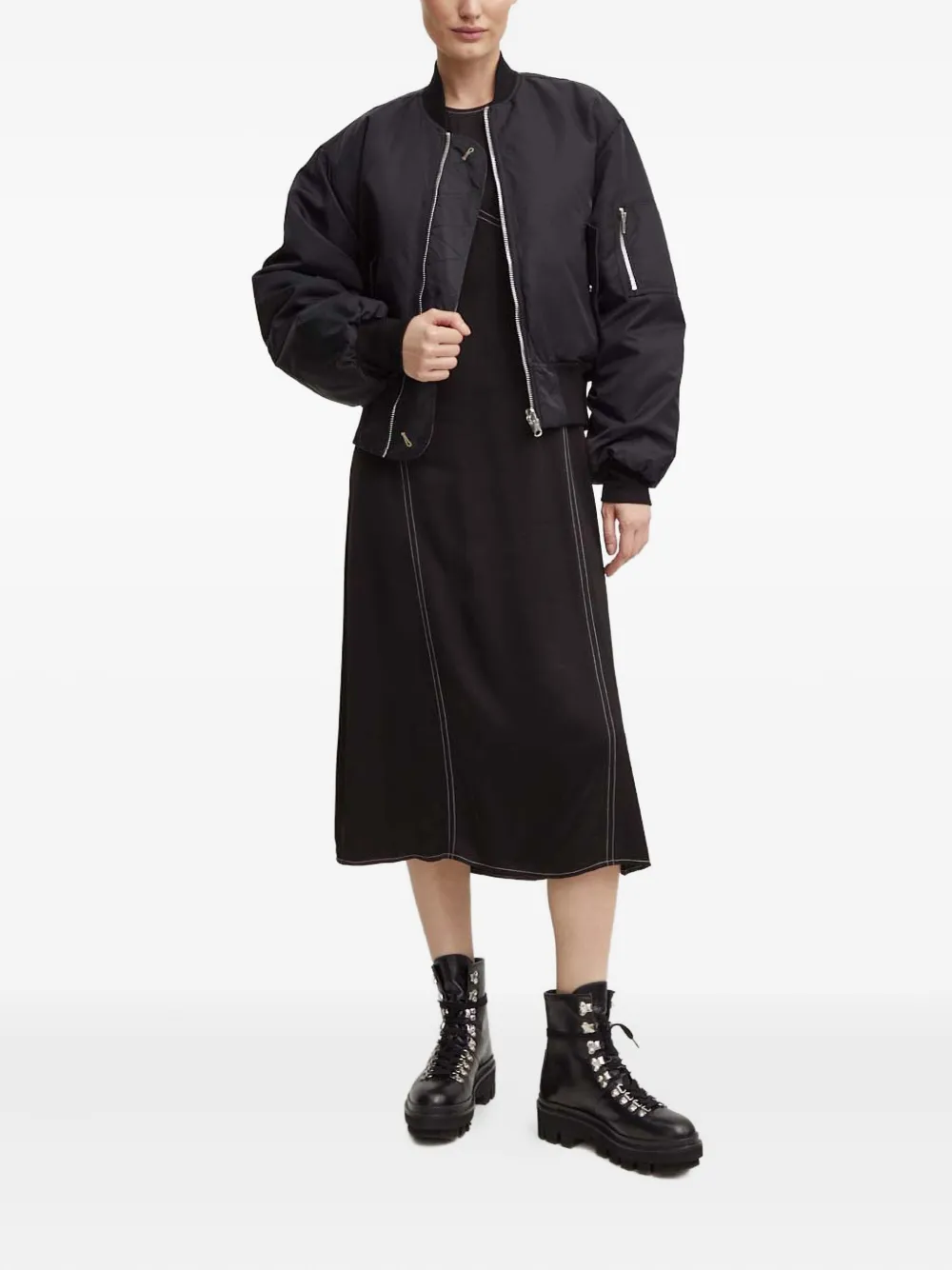 Day Birger Et Mikkelsen Becca contrast-stitching midi dress | Black | Image 1