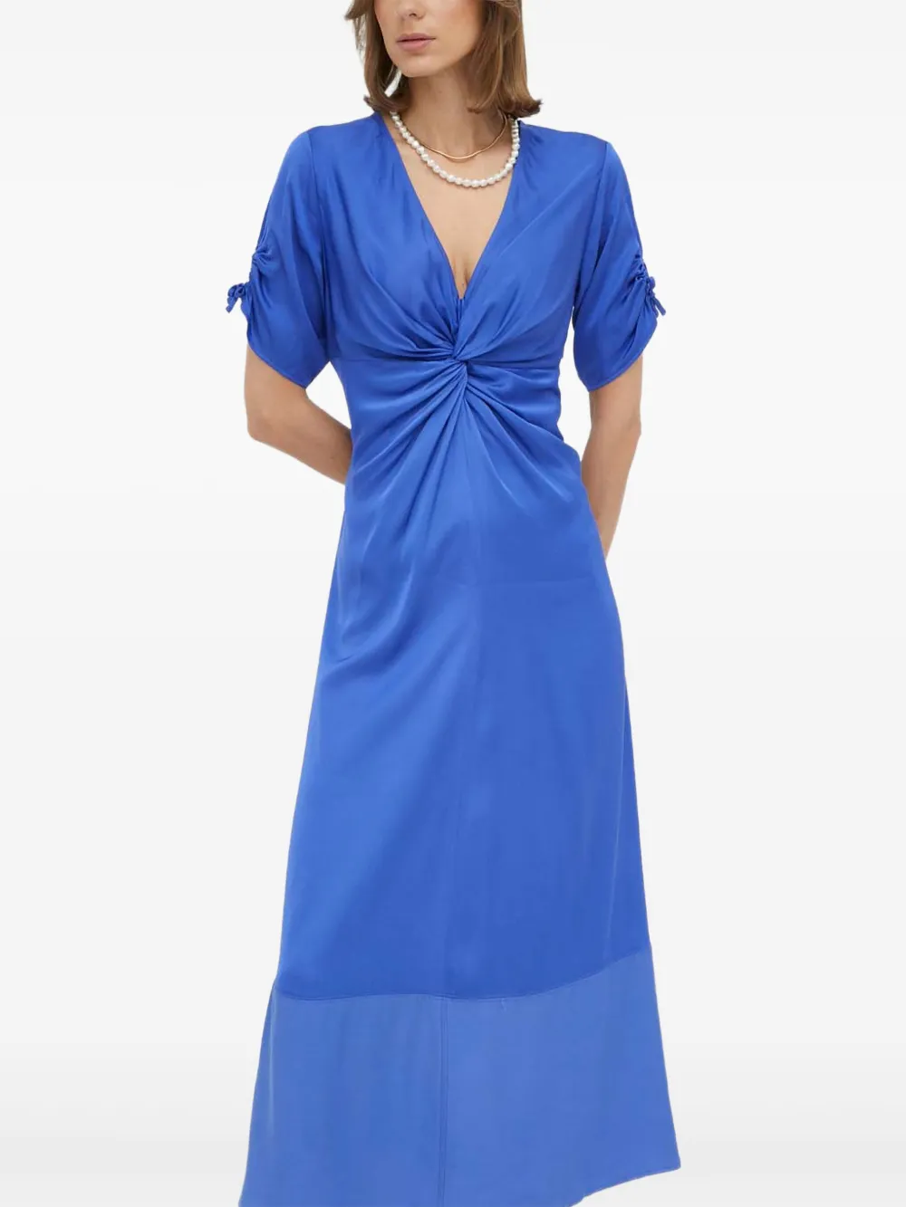 Day Birger Et Mikkelsen Maxi-jurk met geknoopt detail Blauw