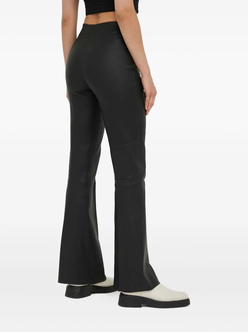 Day Birger Et Mikkelsen leather flared trousers - Zwart