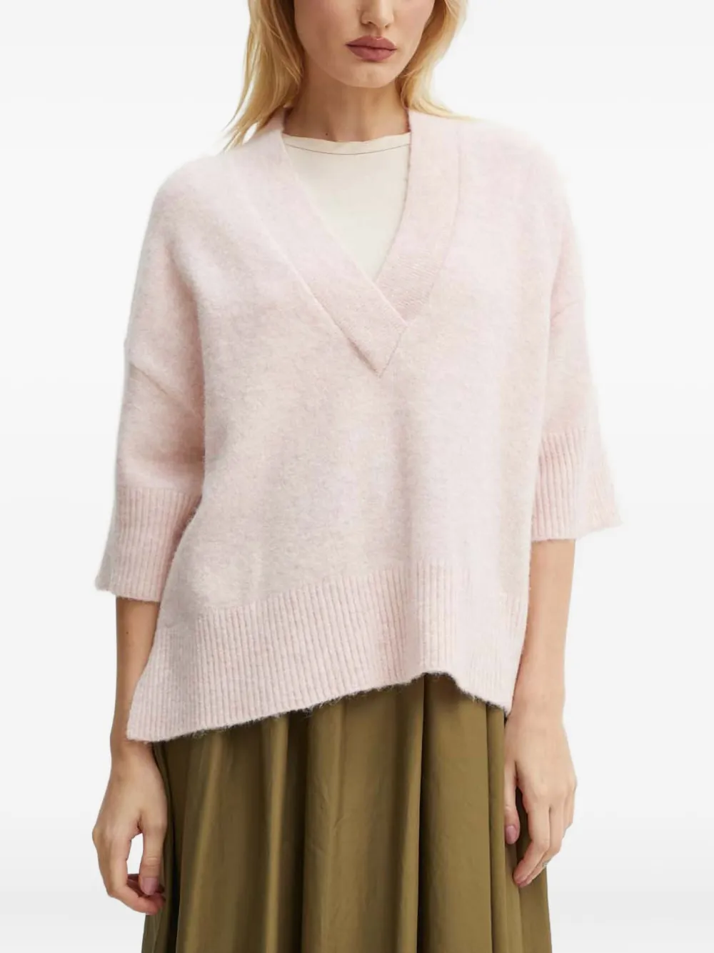 Day Birger Et Mikkelsen Selda V-neck ribbed sweater | Pink | Image 1