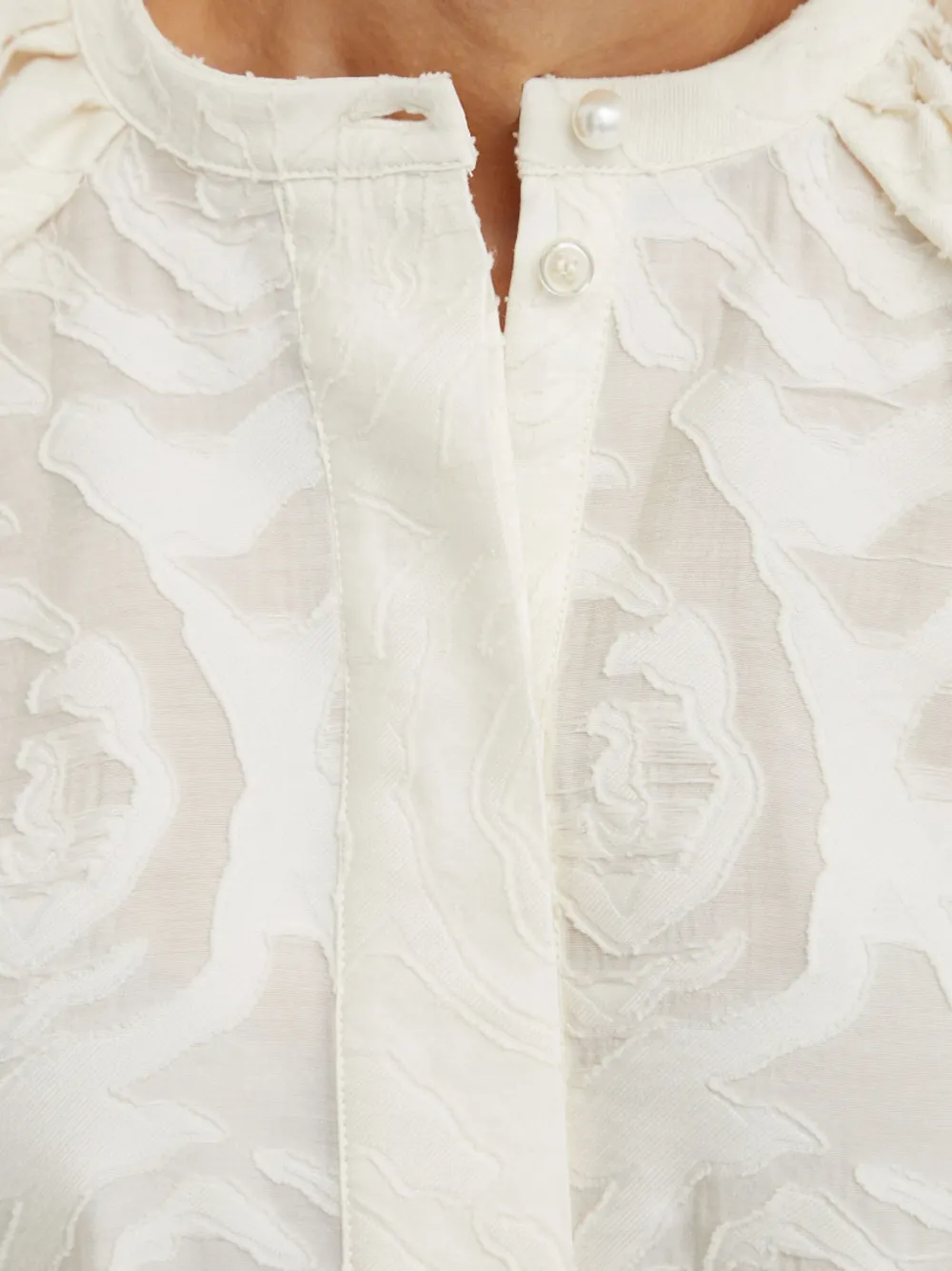 Day Birger Et Mikkelsen Puff-sleeve Buttoned Top In Neutral