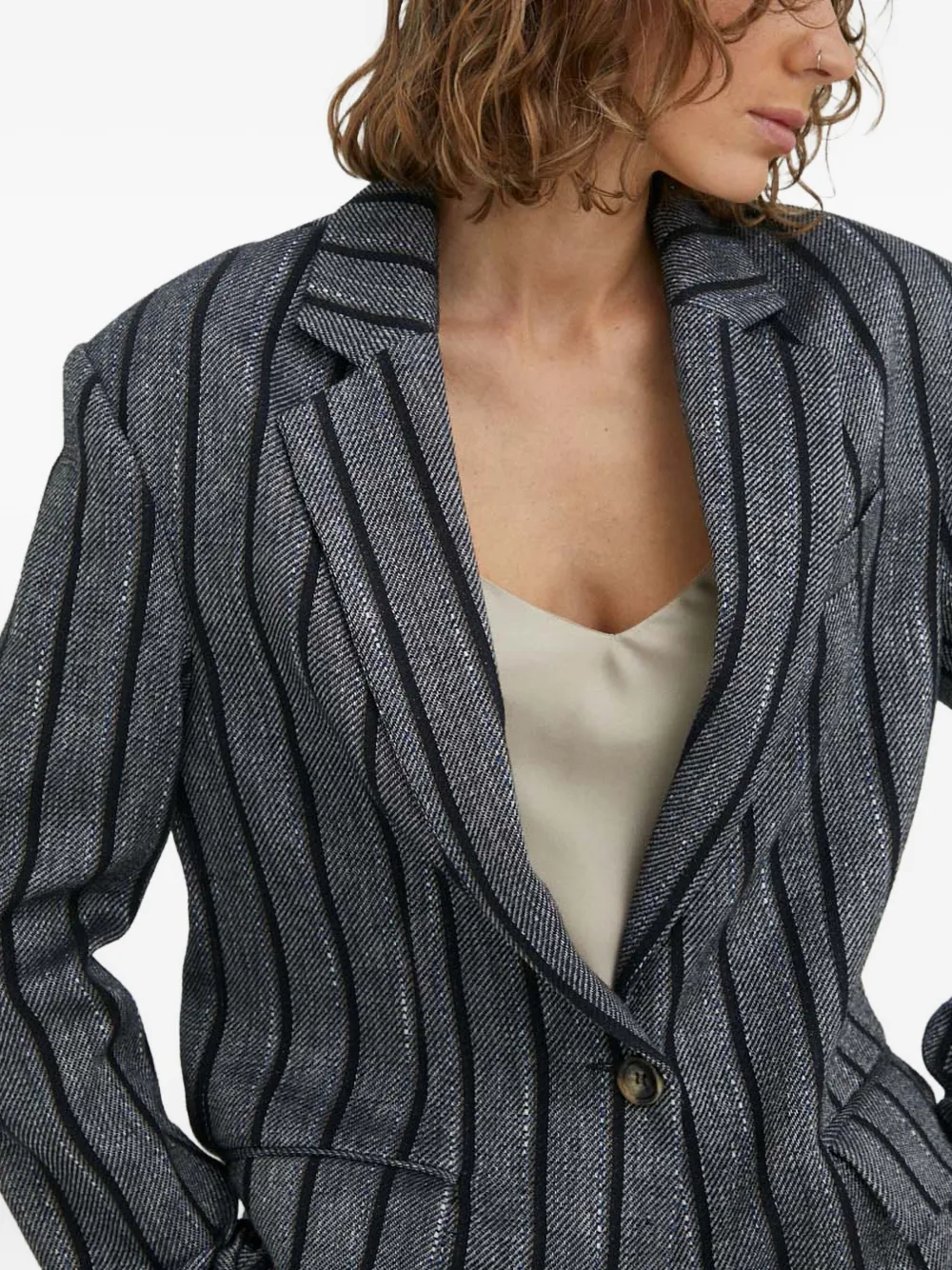 Day Birger Et Mikkelsen Striped Single-breasted Blazer In Gray