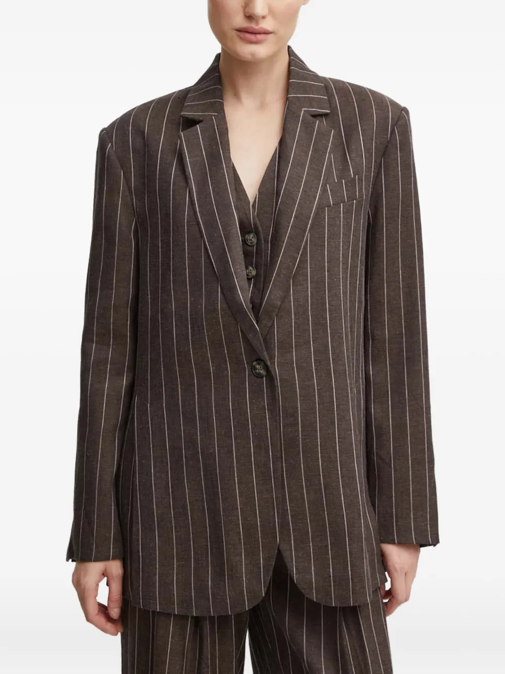 Day Birger Et Mikkelsen striped single-breasted blazer | Brown | Image 1