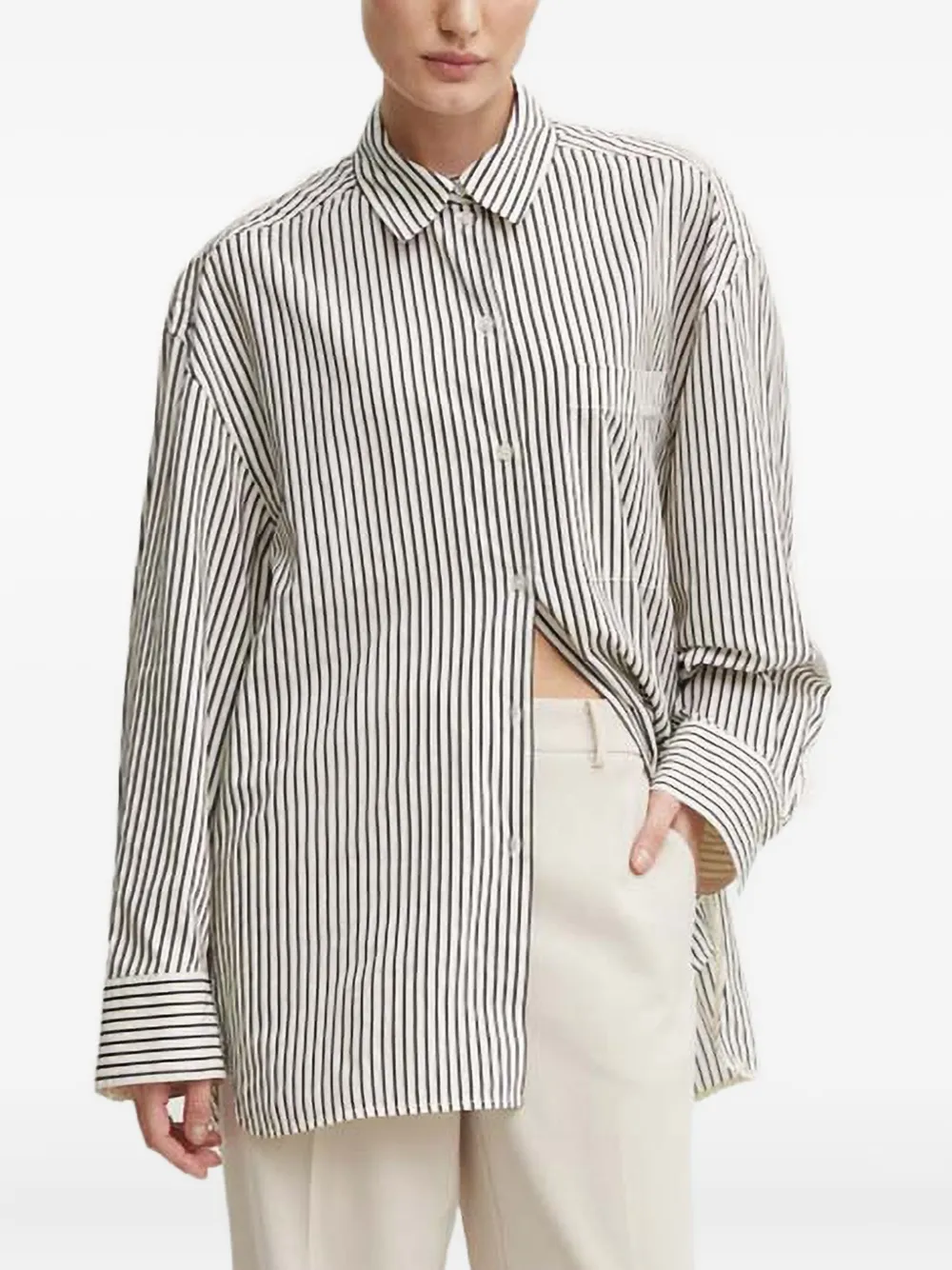 Day Birger Et Mikkelsen striped chest-pocket shirt | Black | Image 1