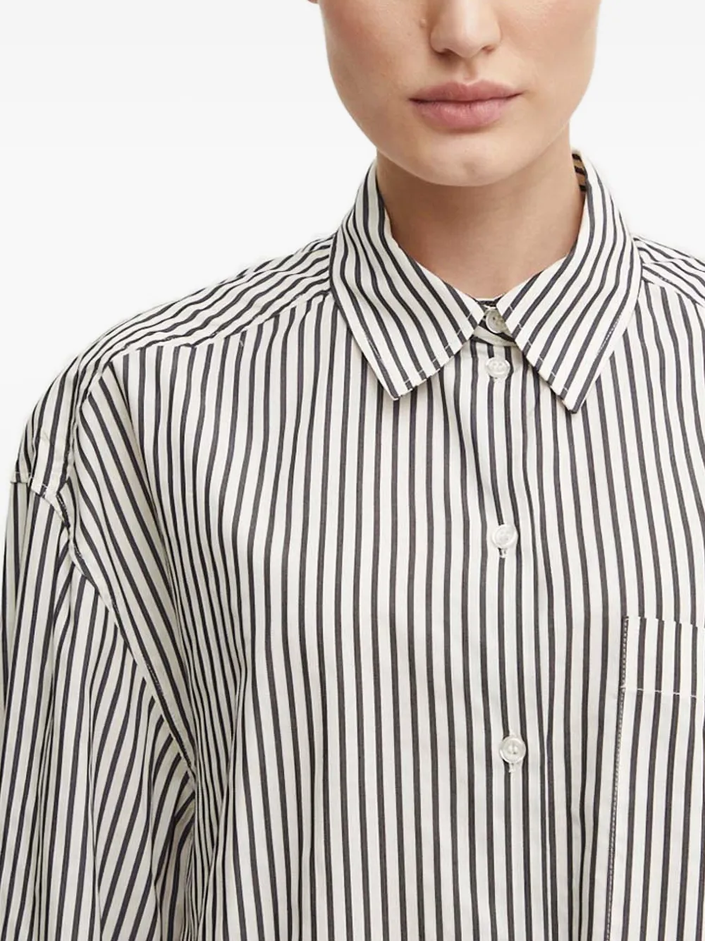Day Birger Et Mikkelsen Striped Chest-pocket Shirt In White