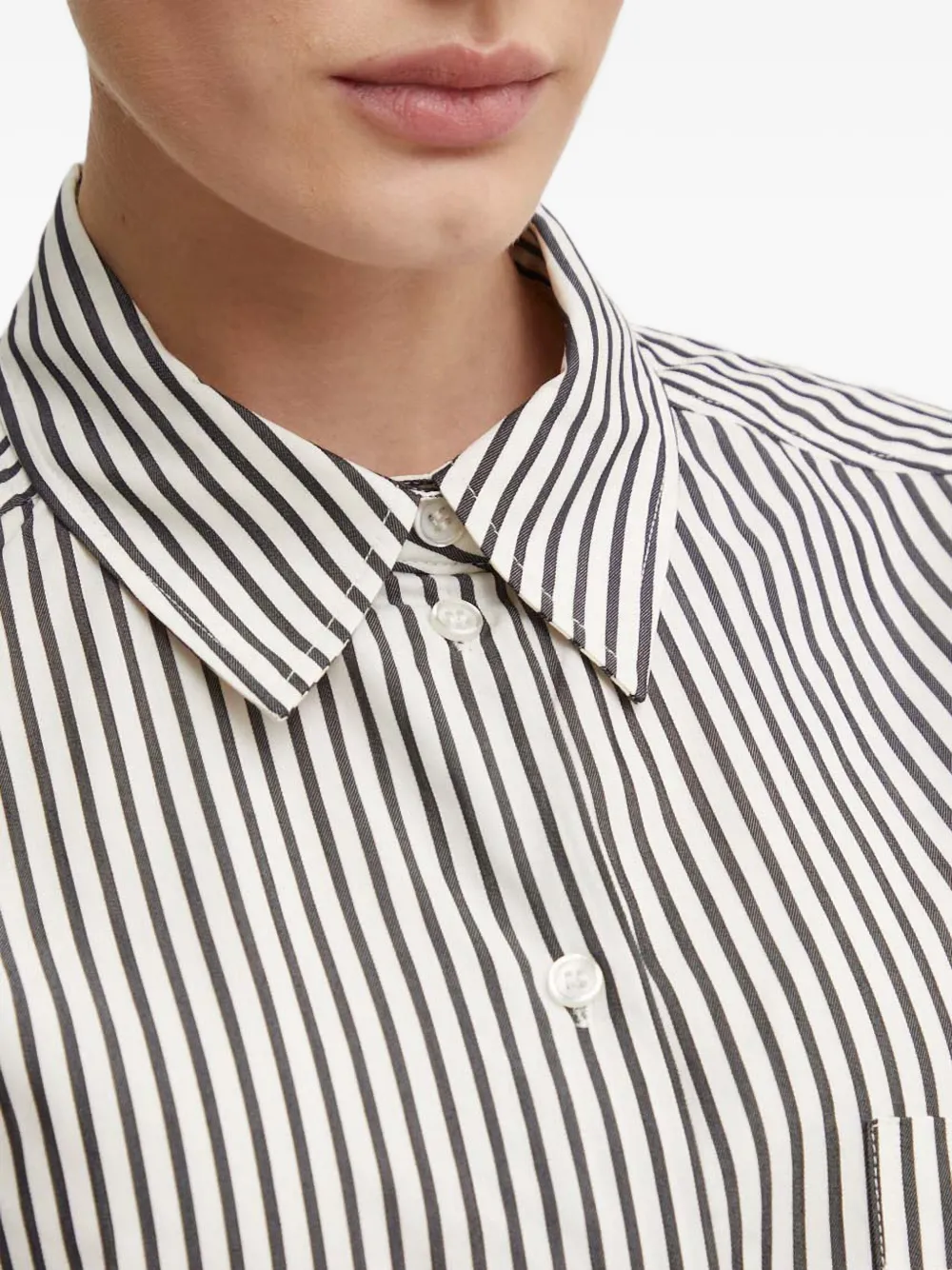Day Birger Et Mikkelsen Striped Chest-pocket Shirt In White