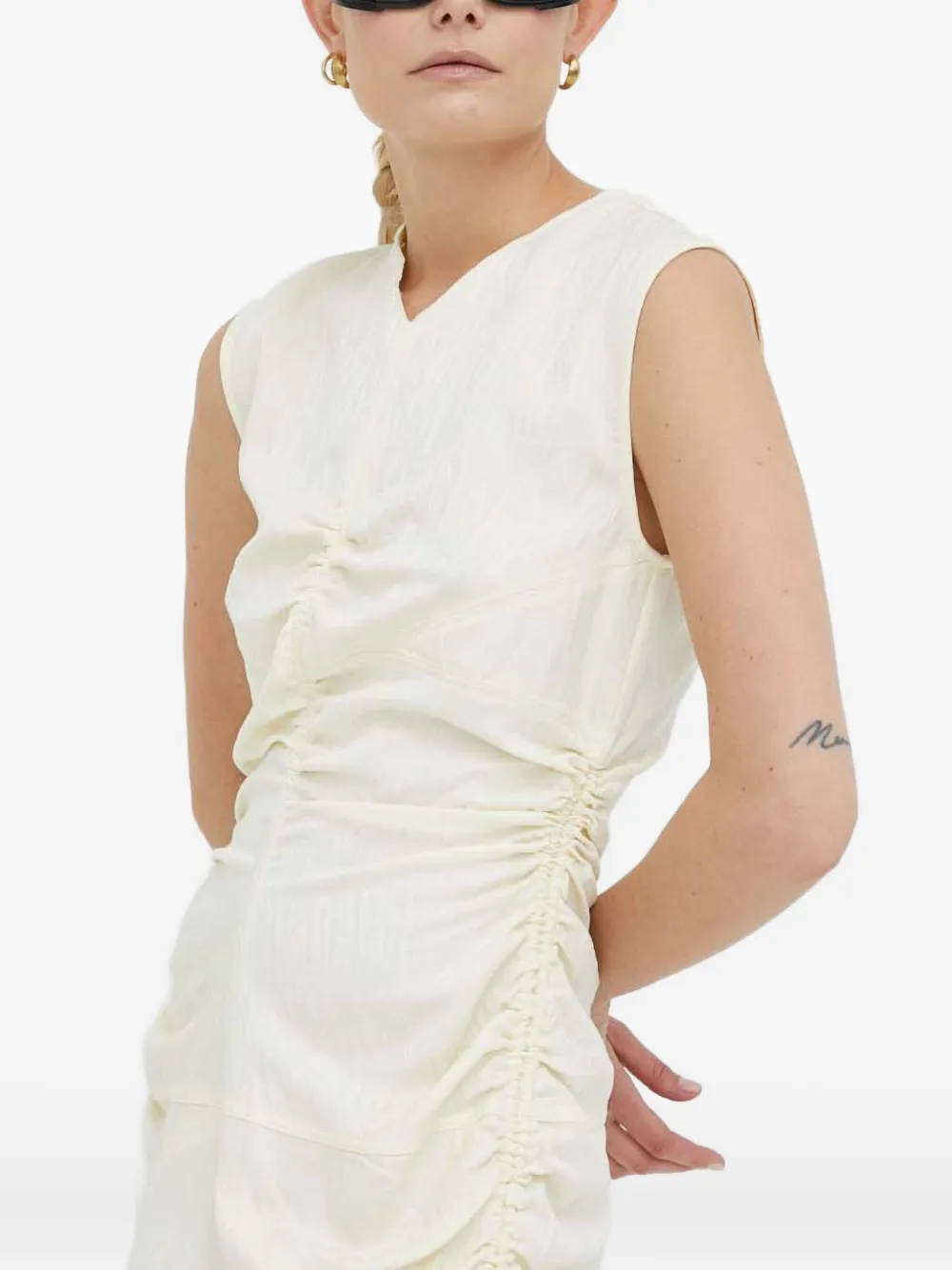 Day Birger Et Mikkelsen Gesmockte midi-jurk Wit