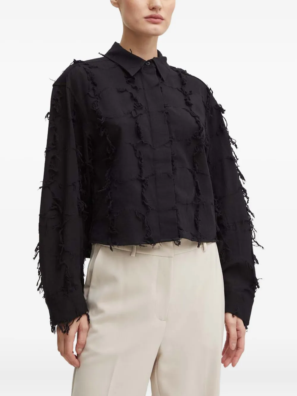 Day Birger Et Mikkelsen frayed shirt - Zwart