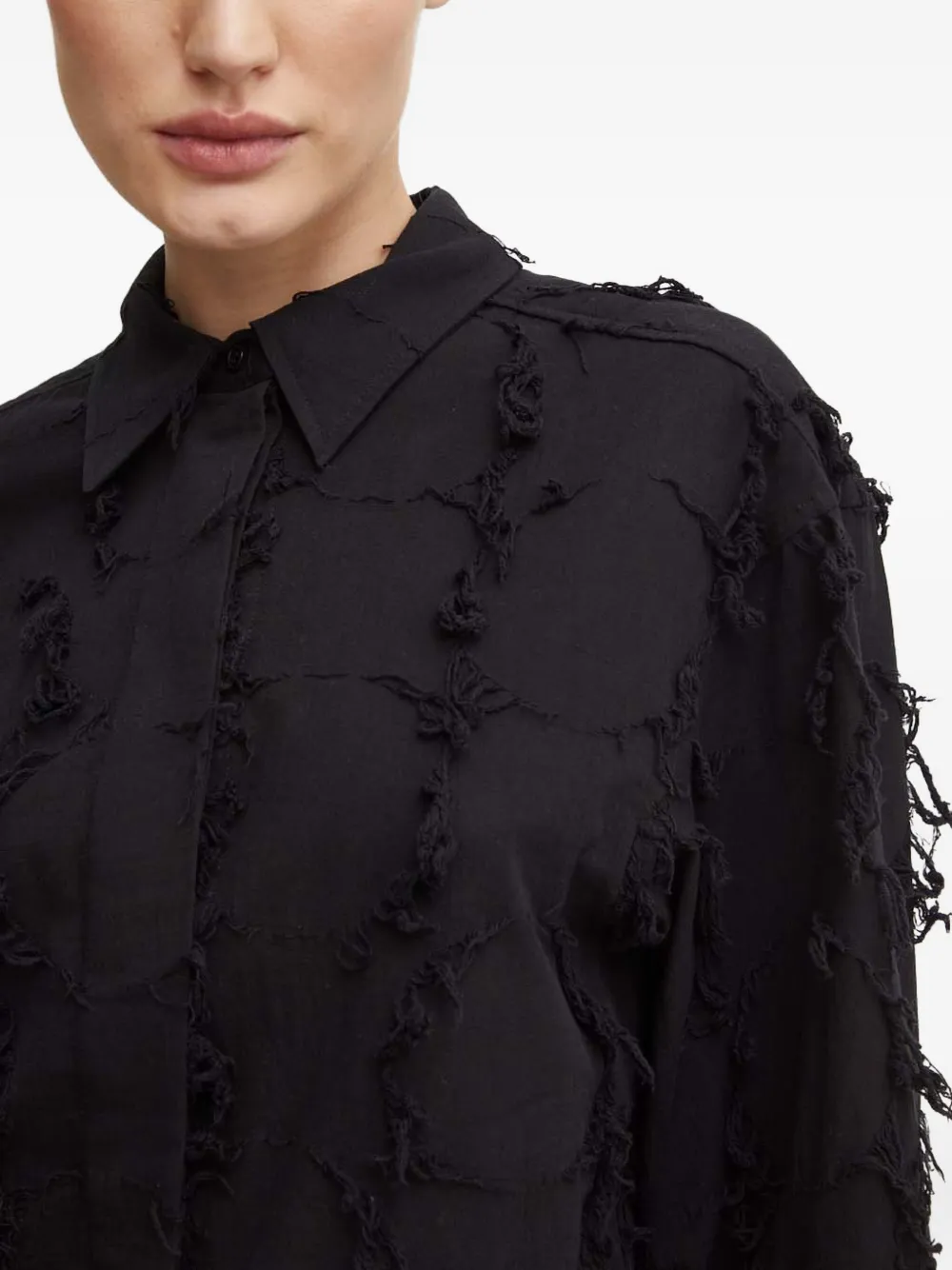 Day Birger Et Mikkelsen Blouse met franje Zwart