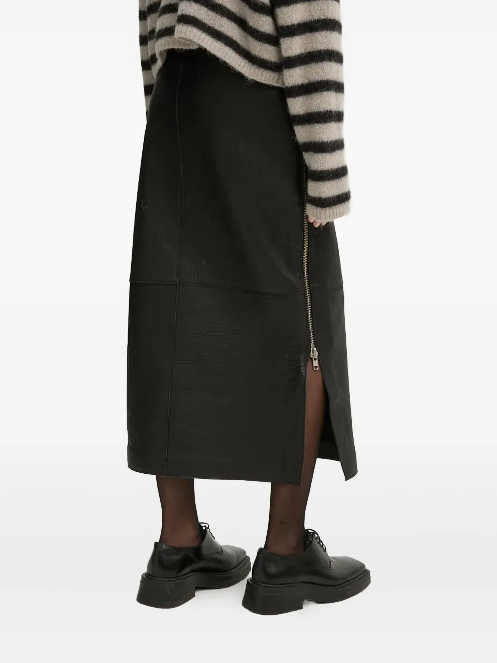 Day Birger Et Mikkelsen Zip-detail Midi Skirt In Black