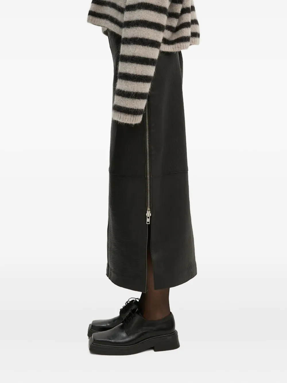 Day Birger Et Mikkelsen Zip-detail Midi Skirt In Black