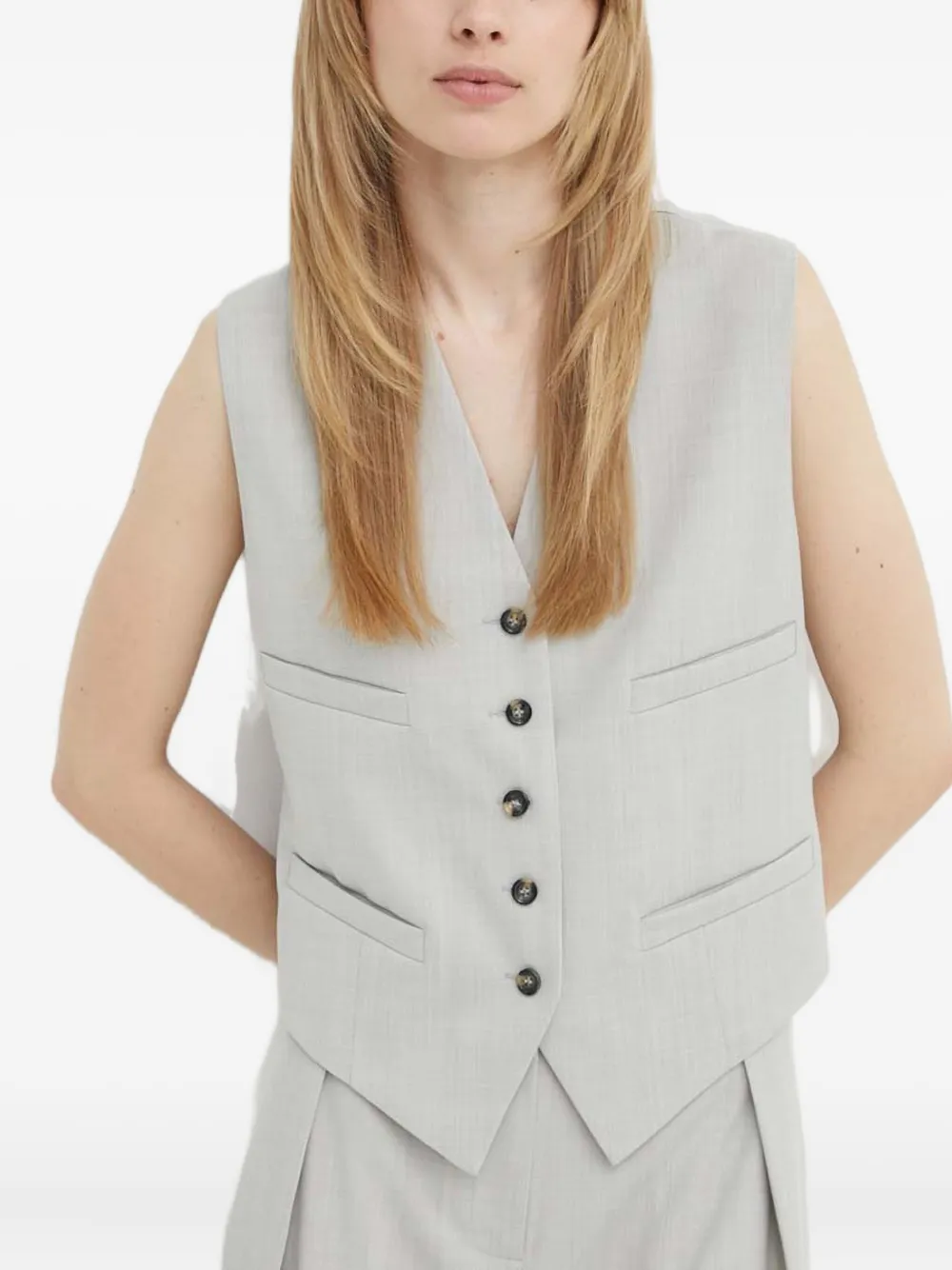 Day Birger Et Mikkelsen Buttoned Waistcoat In Gray