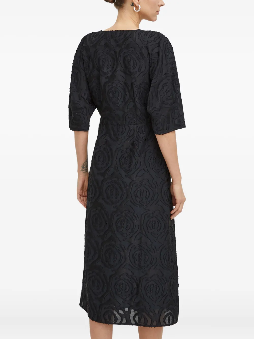 Day Birger Et Mikkelsen Midi-jurk met V-hals en bloemenpatroon Zwart