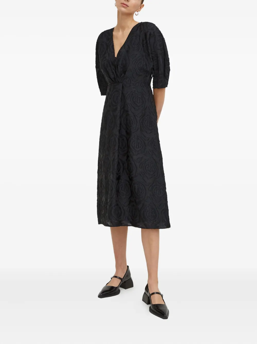 Day Birger Et Mikkelsen v-neck floral-pattern midi dress | Black | Image 1
