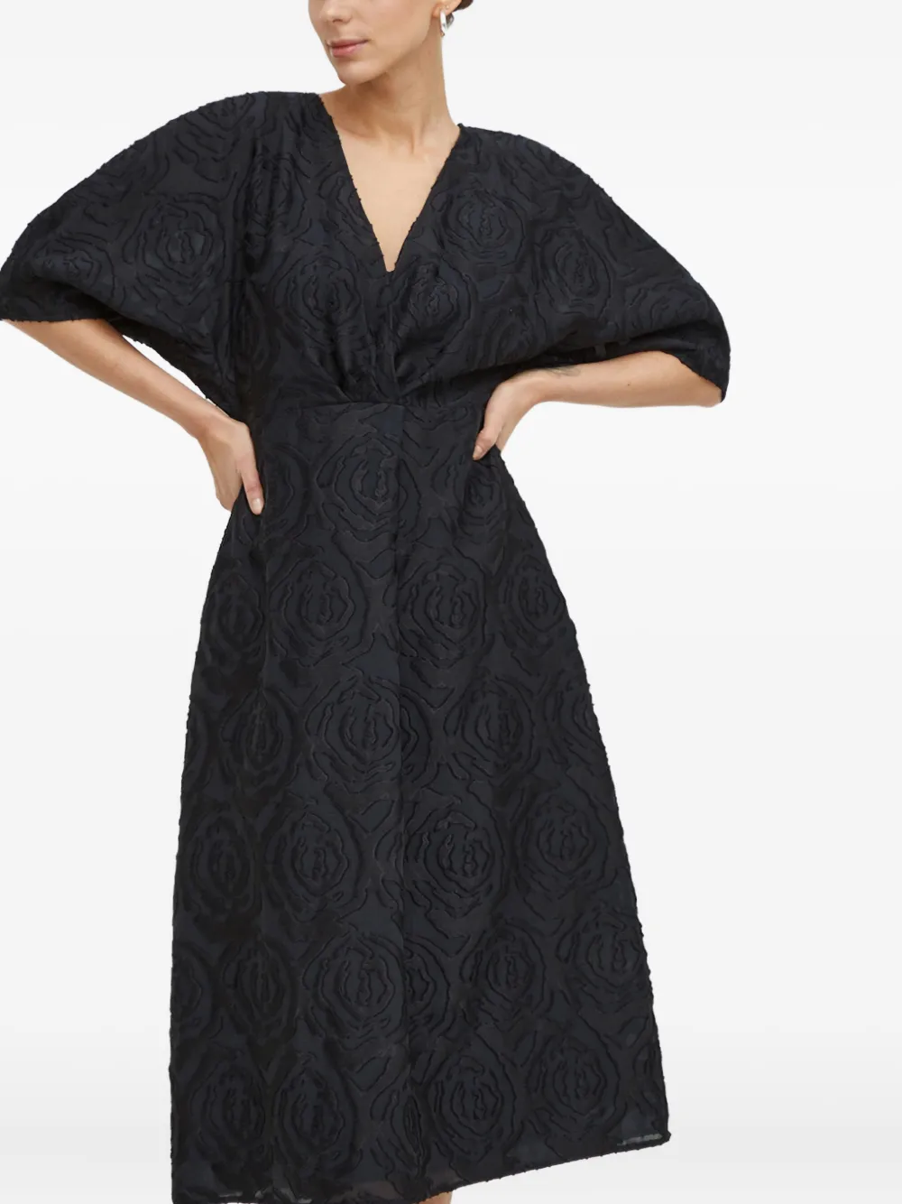 Day Birger Et Mikkelsen v-neck floral-pattern midi dress - Zwart