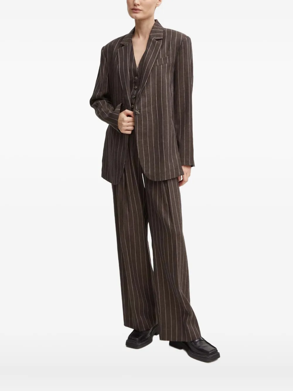 Day Birger Et Mikkelsen pinstripe-patterned button vest | Brown | Image 1