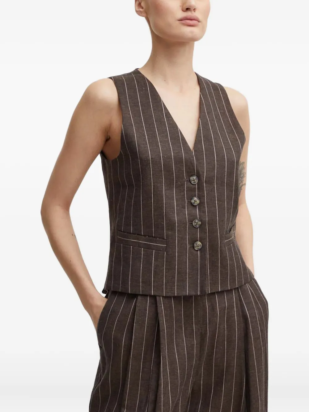 Day Birger Et Mikkelsen pinstripe-patterned button vest | Waistcoats & Gilets | Image 2