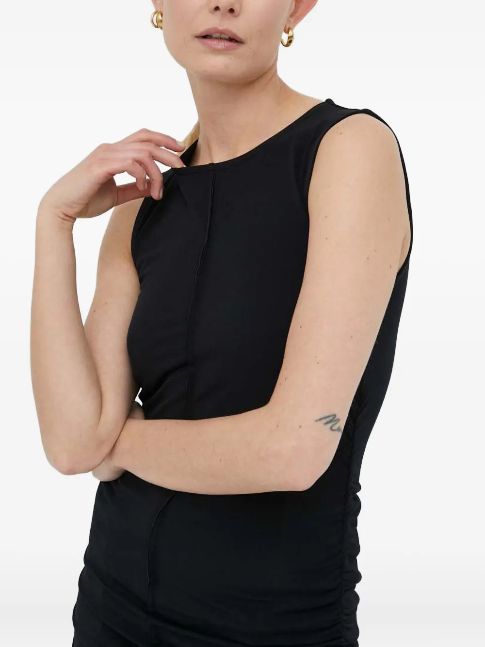 Day Birger Et Mikkelsen Ruched Sleeveless Mini Dress In Black
