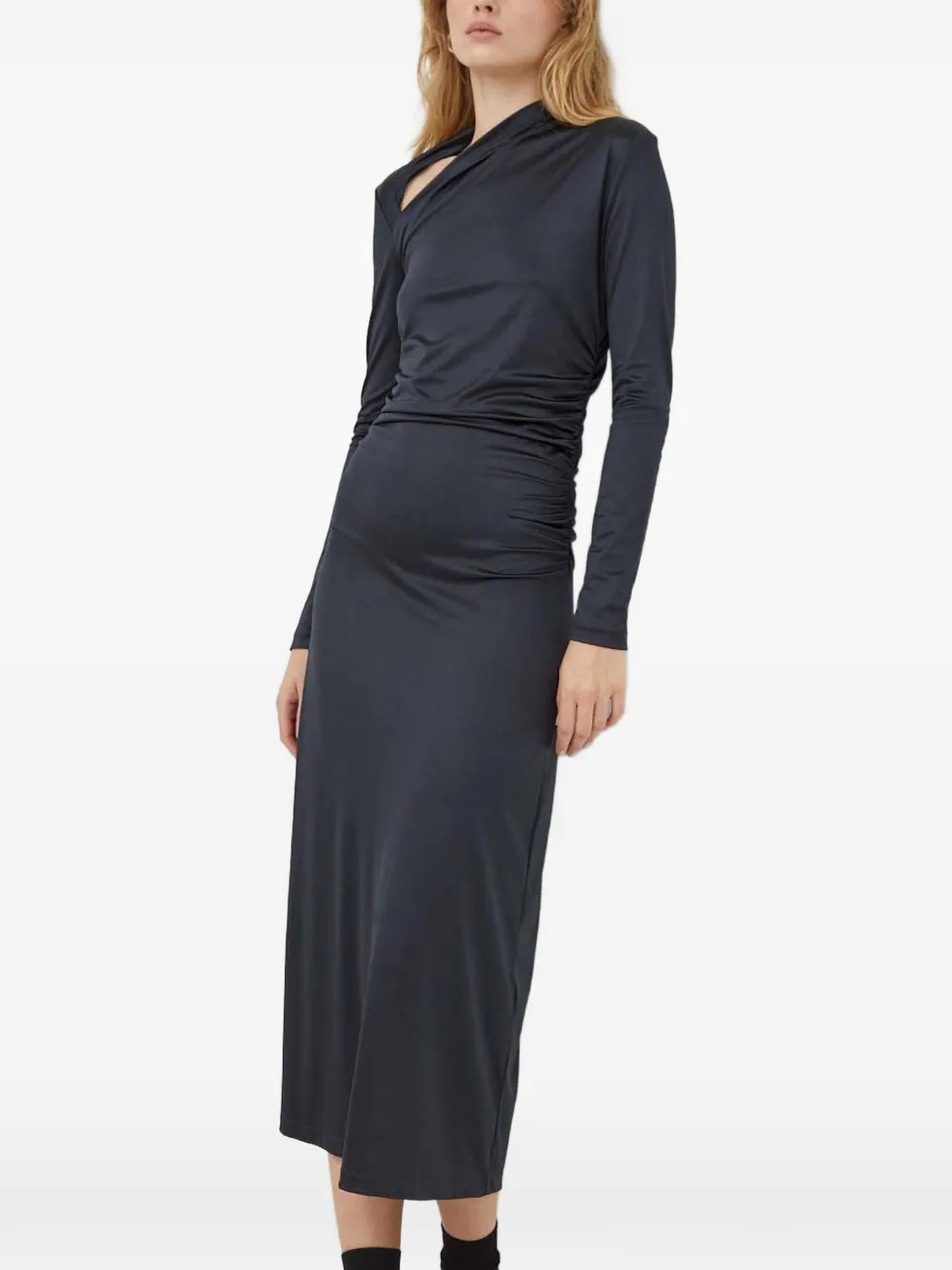 Day Birger Et Mikkelsen draped long-sleeve midi dress - Grigio