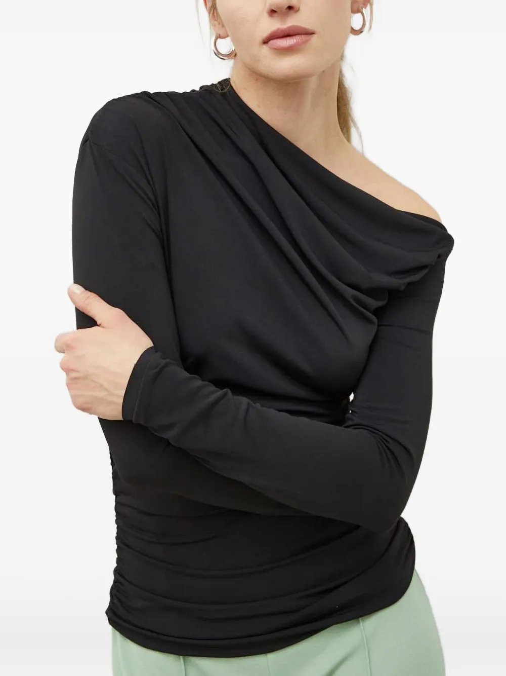 Day Birger Et Mikkelsen Draped Ruched Top In Black