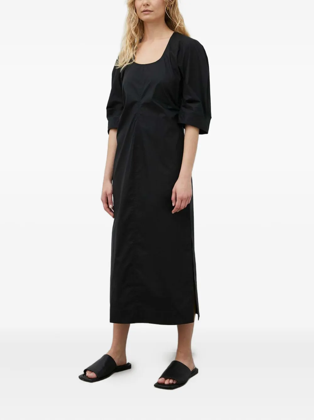 Day Birger Et Mikkelsen puff-sleeve midi dress - Zwart