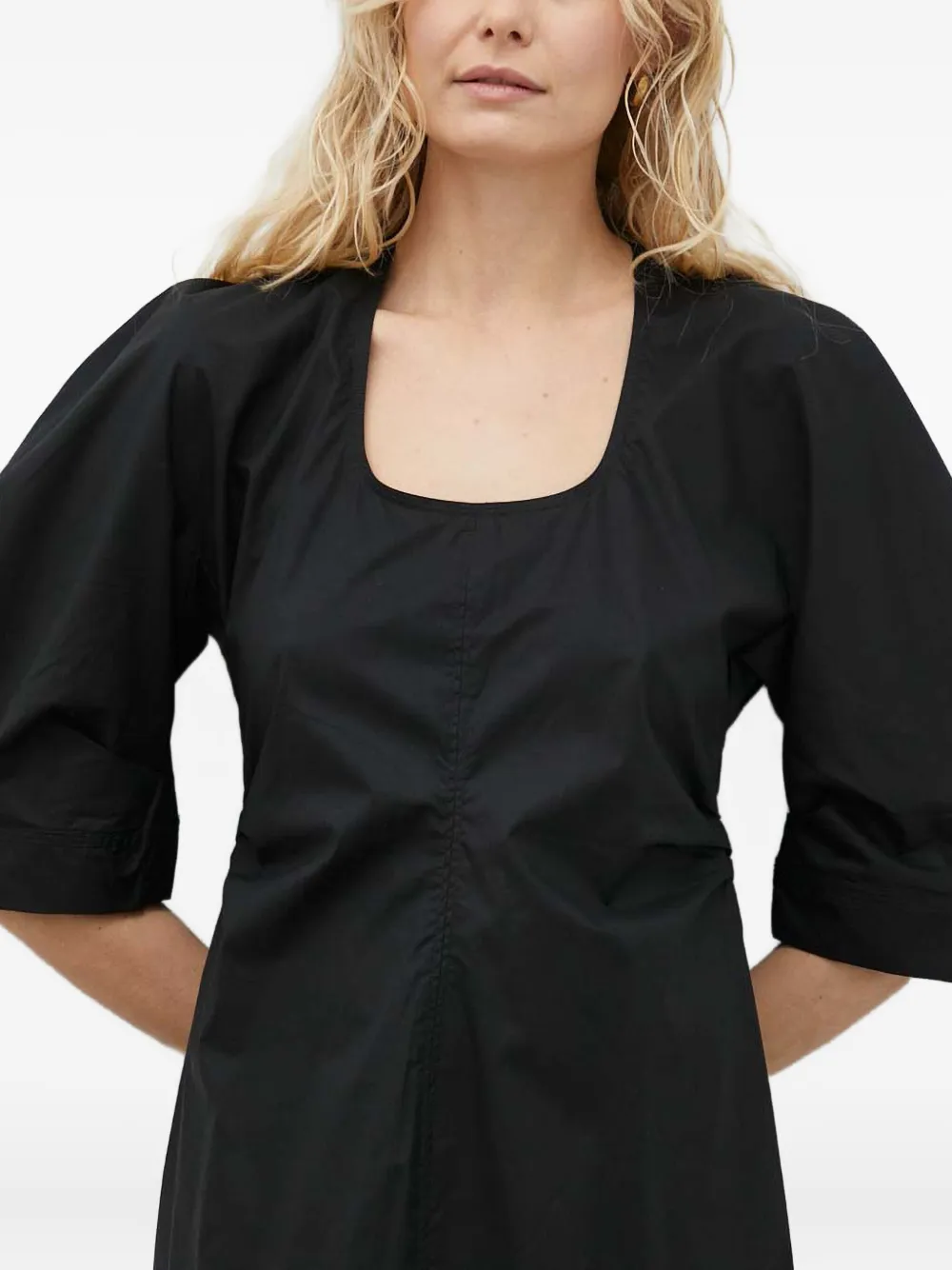 Day Birger Et Mikkelsen Midi-jurk met pofmouwen Zwart