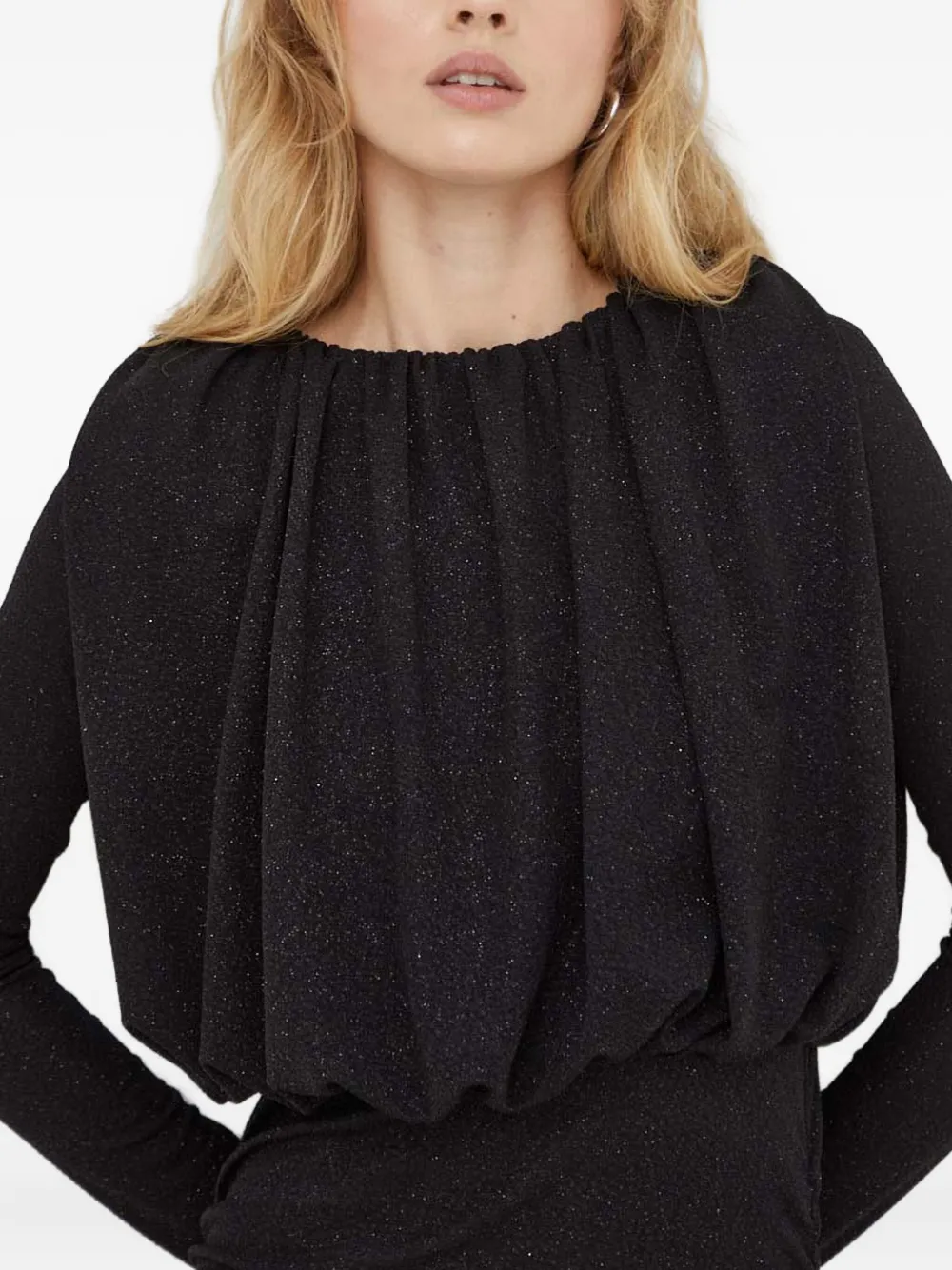Day Birger Et Mikkelsen Long-sleeved Gathered Maxi Dress In Black