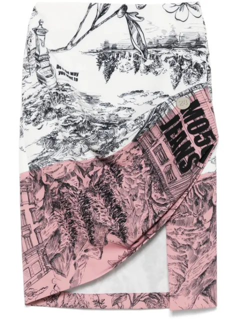 MOSCHINO JEANS illustration-print mini skirt