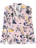 MOSCHINO JEANS patchwork-print blouse - Pink