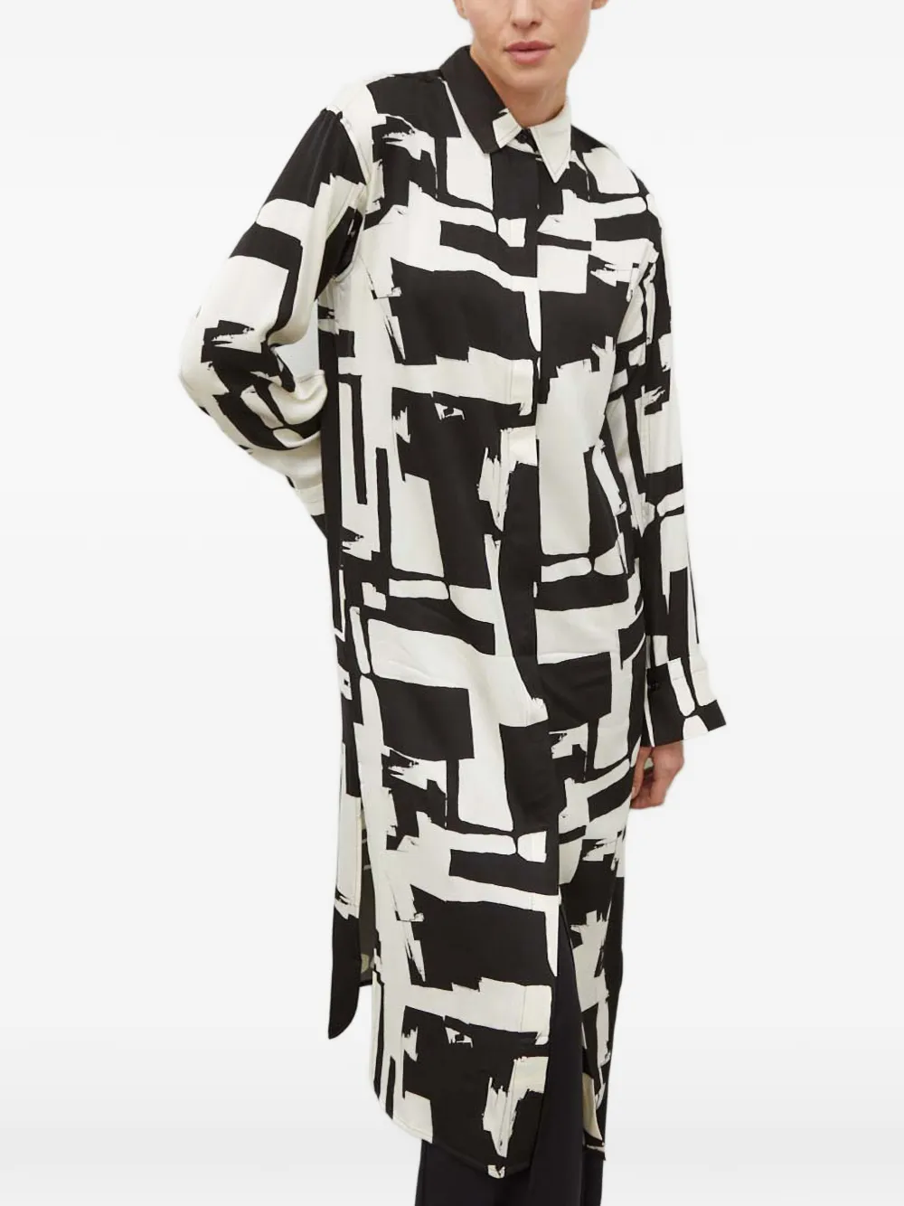 Day Birger Et Mikkelsen abstract-print midi shirt dress - Bianco