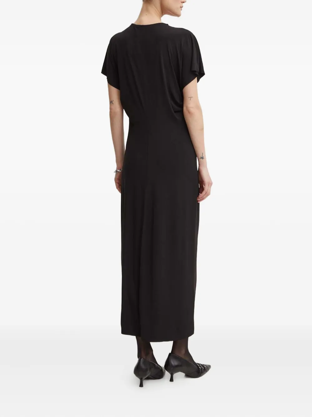 Day Birger Et Mikkelsen Midi-jurk met korte mouwen Zwart