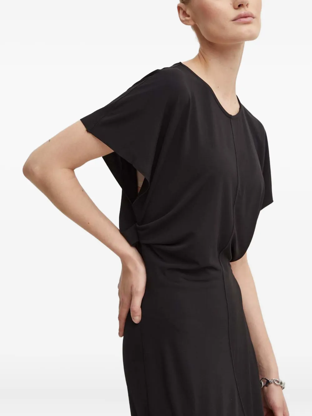 Day Birger Et Mikkelsen Midi-jurk met korte mouwen Zwart