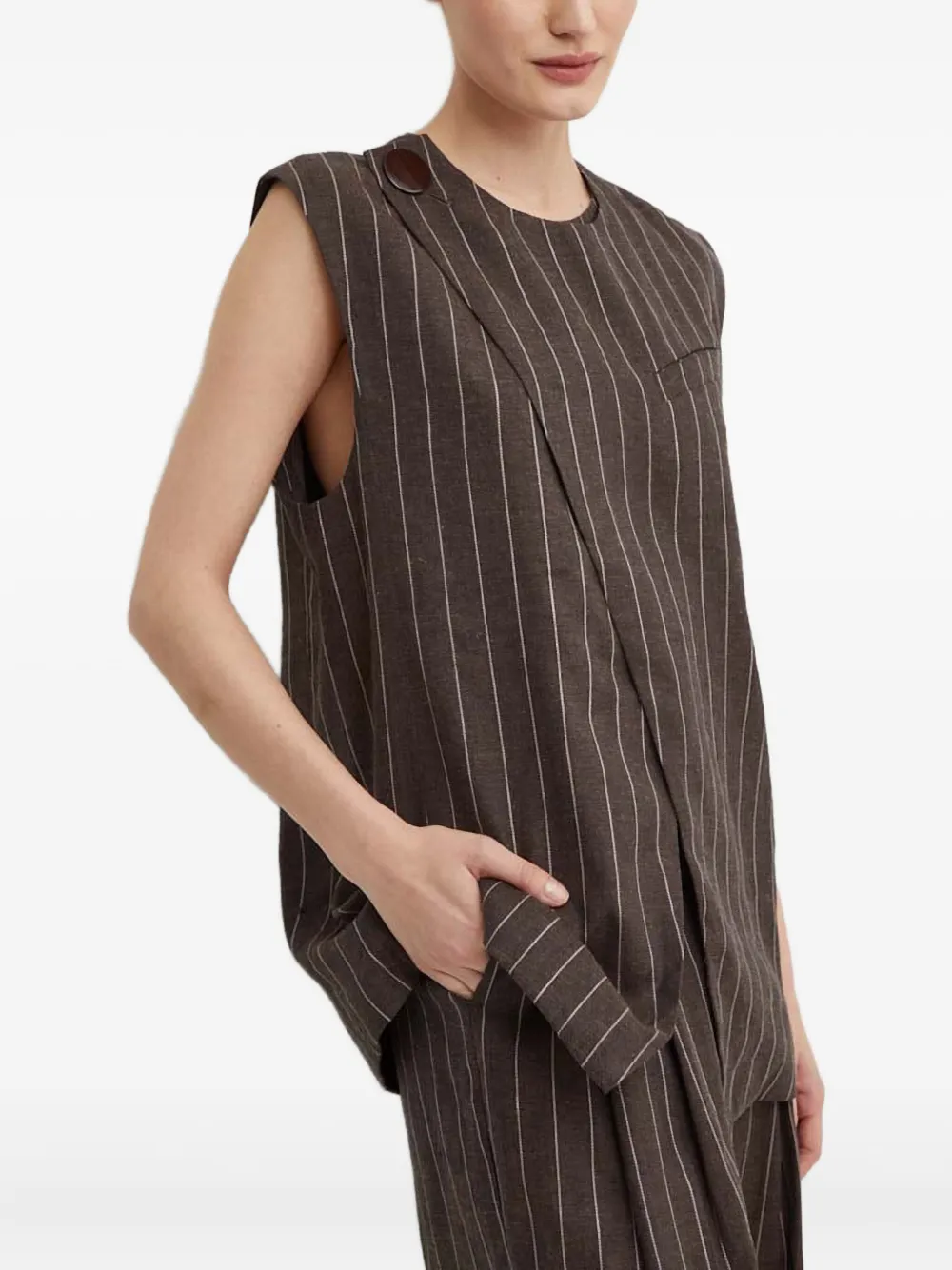 Day Birger Et Mikkelsen pinstripe patterned top - Bruin