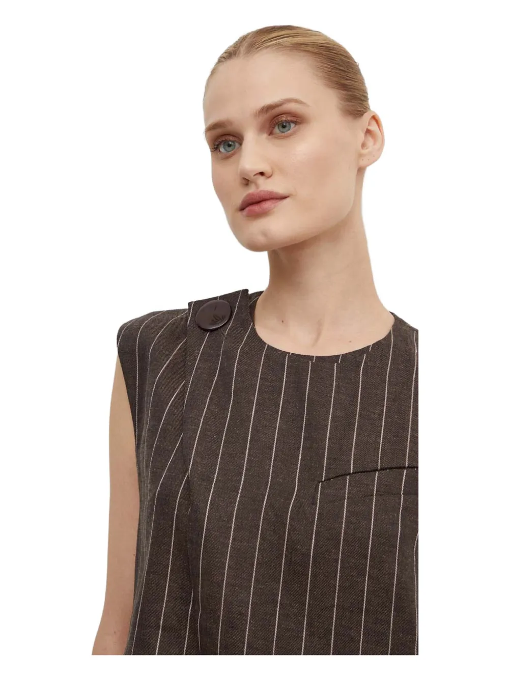 Day Birger Et Mikkelsen Pinstripe Patterned Top In Brown