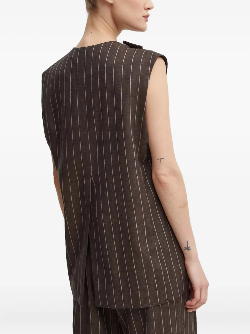 Day Birger Et Mikkelsen Pinstripe Patterned Top In Brown
